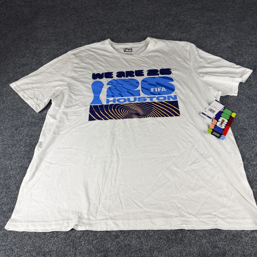 FIFA World Cup 2026 Houston We Are 26 Graphic T-Shirt XXL White NWT